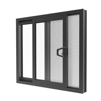 Ventanas de Vidrio Triple con Diseño Moderno, Marco de Vidrio de Doble Pared de Aleación de Aluminio con Pantalla Deslizante