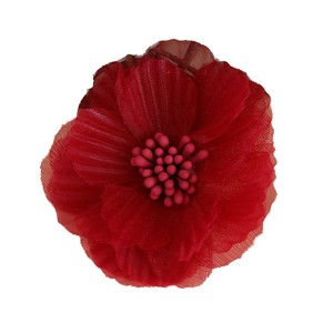 Accessoires pour cheveux en organza, fleurs en tissu faites à la main de 6 cm pour mariage, pinces à cheveux DIY, couronnes, guirlandes, diadèmes - Product Image 5