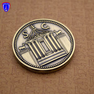 Pièces commémoratives 3D <span class=keywords><strong>en</strong></span> or antique Elizabeth II, pièces de défi DIY, Berger Belge pour Divvs Avgvstvs Pater - Product Image 6