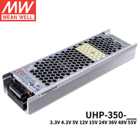 Alimentation électrique sans ventilateur MEAN WELL UHP-200-12 UHP-200-24 UHP-200-48 200W avec PFC, entrée universelle 90-264VAC