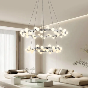 New Arrival Decoration Adjustable Hanging Circle Lamp Bedroom Nordic Modern Glass Ball Pendant Light - Product Image 2