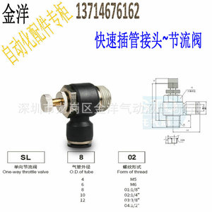 วาล์วควบคุมการไหลแบบนิวแมติก Sl6m50102 ขนาด 1/4 นิ้ว แบบมุมฉาก สำหรับใช้งานทั่วไป - Product Image 4