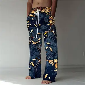 Pantalones de hombre con gráficos personalizados, ropa de calle, pantalones holgados transpirables con pilas de sudor, pantalones de pierna ancha