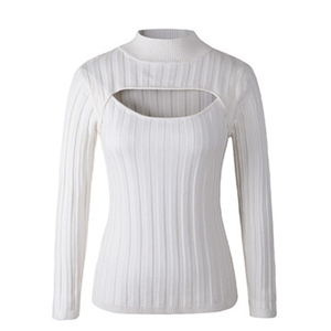 <span class=keywords><strong>Abito</strong></span> Casual da donna maglione a maniche lunghe con Design traforato <span class=keywords><strong>abito</strong></span> in <span class=keywords><strong>maglia</strong></span> Sexy per la primavera in bianco <span class=keywords><strong>nero</strong></span> all'ingrosso - Product Image 1