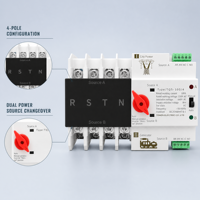 ATS 4P 125A Saklar Transfer Otomatis Tiga Fasa Open Transition Break Before Make untuk Inverter PV UPS Backup