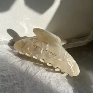 Barrettes à cheveux en acétate effet écaille de tortue, grande taille, texture marbrée, haute qualité, pour femmes et filles. - Product Image 4