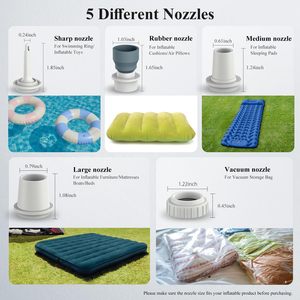 ปั๊มลมไฟฟ้าขนาดเล็กพกพาสะดวก พร้อมไฟแคมป์ปิ้ง ปั๊มลมเติมลมและปล่อยลมได้รวดเร็ว สำหรับที่นอนลมและห่วงยาง - Product Image 5
