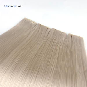 Extensiones de Cabello Humano Genius Weft, Cabello Virgen Europeo con Cutícula Doble, Invisibles y Cómodas, Trama Sin Costuras, Color Plateado - Product Image 3