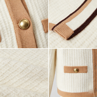 Cardigan Personnalisé en Gros pour Femme – Décontracté, Boutonnage Simple, Texturé, Vintage, Élégant, Tricoté, Court
