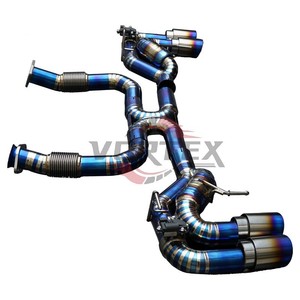ท่อไอเสีย Vortex Titanium สำหรับ Chevrolet Corvette C8 ใช้ร่วมกับวาล์ว OEM ได้ ท่อคู่รูปตัว X ปลายท่อสีฟ้าไหม้แบบ Quad - Product Image 4