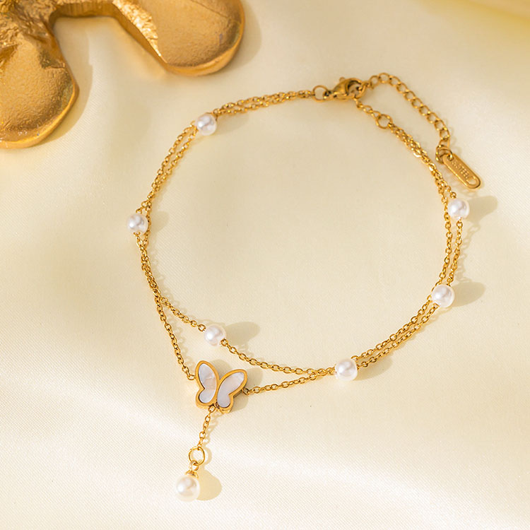 Butterfly pearl/gold