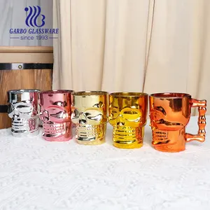 530ML 19oz big capacity colorful electroplate fashion design glass cup thick bottom beer mug for bar club restaurant
