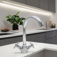 Robinet de cuisine moderne à double poignée en laiton avec cartouche céramique