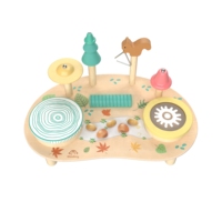 Table d'activités sensorielles multifonctionnelle en bois avec boutons lumineux, jouet éducatif pour le développement des capacités motrices des tout-petits