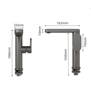Space aluminum hot and cold gun grey Modern simplicity ceramic cartridge artistic washbasin mixer - Product Image 6