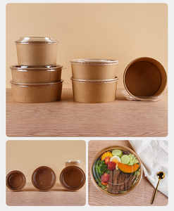 Disposable 25oz 750ml Paper Plates Bowls,Craft Heatable Food Grade Kraft Paper Bowl Rice Paper Bowl for Hot Food - Product Image 4