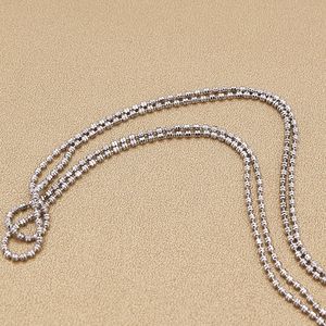 Cadena de bolas pequenas de cuentas de plata de ley plain sem précieux chapelet en <span class=keywords><strong>argent</strong></span> sterling 925 collier perle petite chaîne de boule - Product Image 4