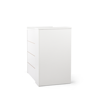 Table de réception moderne Dongpin DP-TL2201 en MDF et acier inoxydable, vente directe d'usine, comptoir d'accueil avec logo personnalisable