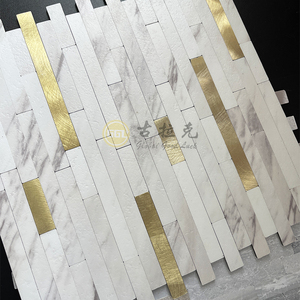 Longue bande en aluminium PVC auto-<span class=keywords><strong>adhésif</strong></span> mosaïque carrelage peler et coller pour mur intérieur sol dosseret cuisine salon chambre - Product Image 1