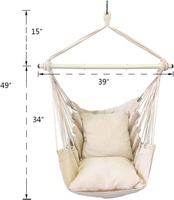 Nouvelle chaise suspendue pliante de voyage robuste en parachute imperméable pour adulte, hamac de camping en corde pour l'extérieur