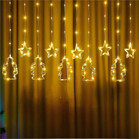 Lune étoile vacances chaîne Led fenêtre rideau fée Ramadan et Hajj Eid Al-adha décor lumières