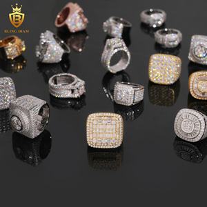 Anillos de Compromiso de Plata de Ley 925 con Moissanita al por Mayor, Joyería de Moissanita Fina de Color <span class=keywords><strong>D</strong></span> VVS para Hombre, Alta Calidad - Product Image 4