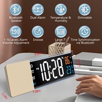 ZHX S801 LCD Großdisplay Digitaluhr mit Doppelalarm, Luftfeuchtigkeits- und Temperaturanzeige sowie Bluetooth-Lautsprecher