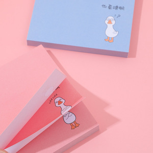 KQT Bloc-notes autocollants en forme de petit canard blanc, 80 feuilles, papier adhésif durable, cadeaux promotionnels - Product Image 2