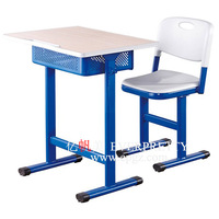 Table d'étude unique réglable pour école primaire ensemble bureau et chaise d'école bureau et chaise en bois pour étudiant unique