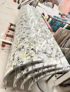 Backlit Ice Green <strong>Marble</strong> Cylinder ,Luxury Ice Green <strong>Marble</strong> Wall Panel - Product Image 4