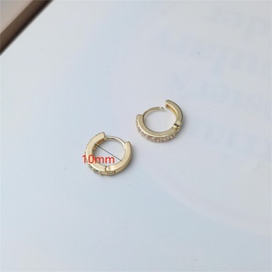 ต่างหูห่วงชุบทอง 18k ประดับเพชรซิร์คอนสำหรับผู้หญิง ขายส่ง - Product Image 5