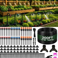 F166 Kit irigasi tetes seri semprotan mikro bahan PE Universal untuk tempat tidur bunga taman penyaring sayuran rumah kaca