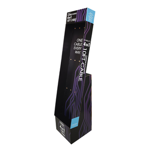 מעמד תצוגה מותאם אישית מקרטון עם ווים לתליית כבלים, מתאים לנקודת מכירה קמעונאית, עם ווים לתלייה. - Product Image 5