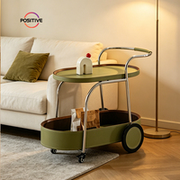 Table d'appoint mobile de style Mid-Century verte avec roulettes, table basse pour salon, mobilier moderne pour la maison