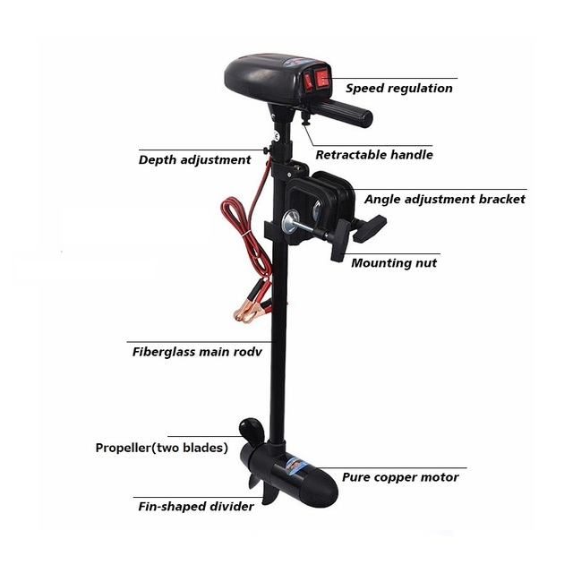 Solar Marine 28LBS Portable Gasoline 260W 2 Stroke Outboard Engine Trolling Motor Two Blades Propellers Screws Inflatable Boats