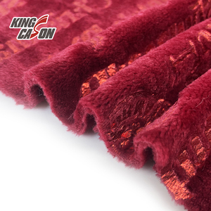 KINGCASON Fabric Supplier 100 Polyester Soft Comfortable Monogram Foil Stamping Flannel Fleece Fabric for Home Textiles - Product Image 4