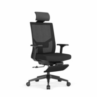 Chaise de bureau ergonomique robuste pour le télétravail avec repose-pieds, dossier entièrement inclinable et respirant