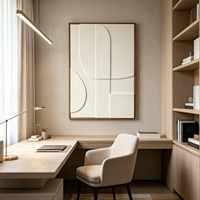Art mural abstrait géométrique minimaliste sur toile, décoration texturée moderne pour le coin canapé et l'entrée, tailles personnalisables