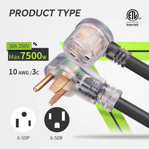 10 गेज भारी शुल्क sjtw ip65 आउटडोर जनरेटर केबल 30 एम्घड लॉक 125v नेमा L6-50P L6-50R लॉक एक्सटेंशन कॉर्ड - Product Image 2