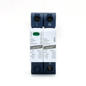 Leeyee 1P+N 275v Ac 20ka 50ka Electrical Equipment White Surge Protector 220v For Industry And Home Lightening Arrester