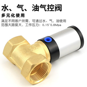 Válvula de control neumática Q22HD de 1/2 pulgada para agua, aceite y vacío, cuerpo de cobre con sello azul para uso industrial - Product Image 4