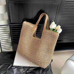 Venta al por mayor 2025 papel reciclado tejido bolsas de mano bolso cierre con cerrojo forro de piel de melocotón <span class=keywords><strong>marca</strong></span> punto OEM logotipo personalizado suministro a granel - Product Image 5