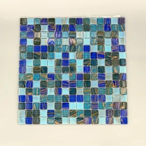 Trong Suốt Mini Thủy Tinh Gạch Mosaic DIY Thủ Công Mỹ Nghệ 327*327Mm Hồ Bơi Gạch Thủy Tinh Kham Cho Biệt Thự Hồ Bơi Phòng Tắm Hơi