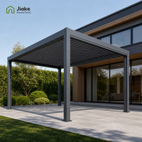 Kits de pergola en aluminium Jiake avec toit à lames orientables et système de drainage pour projets d'installation de patio dans la cour arrière, sur mesure