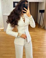 LM A265 Ensemble Manteau d'Hiver Femme Tendance, Costume Robe Courte Ajustée Élégante et Chaude, Hauts Longs – Collection Habillée Coupe Slim Ultra Tendance
