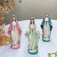 Statue en résine Notre-Dame de Grâce, Médaille Miraculeuse, Figurine Vierge Marie, Décoration Religieuse Catholique, Sculpture Bénie, Cadeau pour Église et Maison