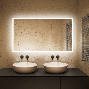 Moderno impermeable iluminado baño montado en la pared aumento maquillaje rectángulo colgante de pared luz Led espejo inteligente - Product Image 2