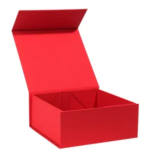 Boîte-cadeau à fermeture magnétique rigide avec couvercle personnalisé, emballage de luxe, boîte-cadeau magnétique pliable, vente en gros