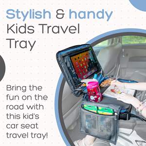 ถาดกิจกรรมเด็กแบบพับได้สำหรับเดินทางในรถยนต์ พร้อมที่วางแท็บเล็ต สำหรับเด็กเล็ก เล่น วาดภาพ ฝึกเขียน ตัวอย่างสินค้าฟรี ขายส่ง - Product Image 3