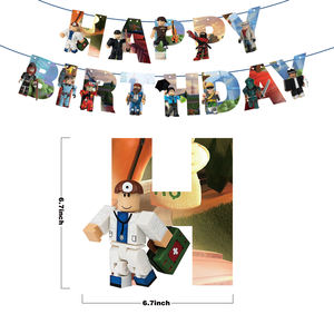 Décorations de fête d'<span class=keywords><strong>anniversaire</strong></span> pour enfants sur le thème des jeux vidéo RO, décorations de cupcakes, ballons, bannière, fête d'<span class=keywords><strong>anniversaire</strong></span> pour garçon - Product Image 4